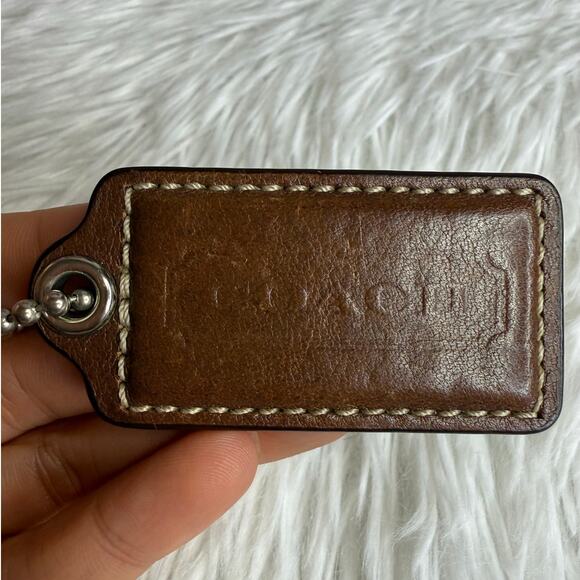 2" COACH Brown Fob Bag Charm Hang tag Hangtag - Picture 1 of 2